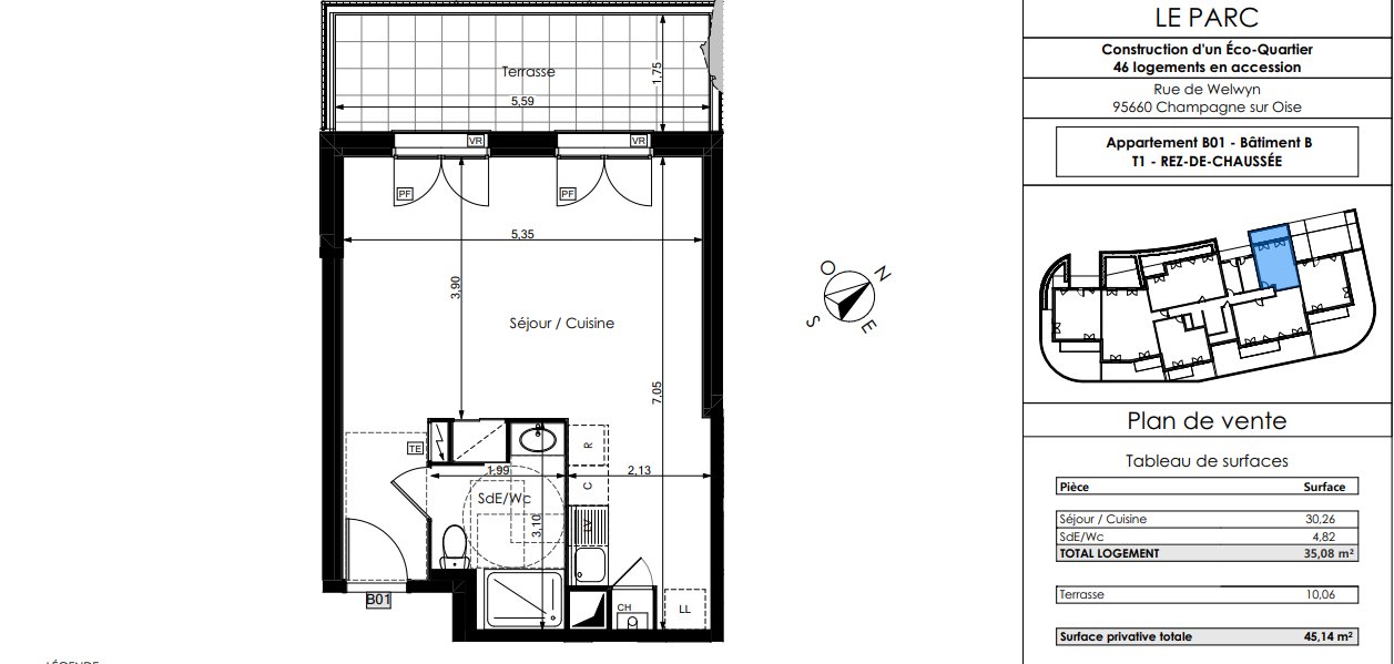 Appartement à vendre, 35m², Champagne-sur-Oise