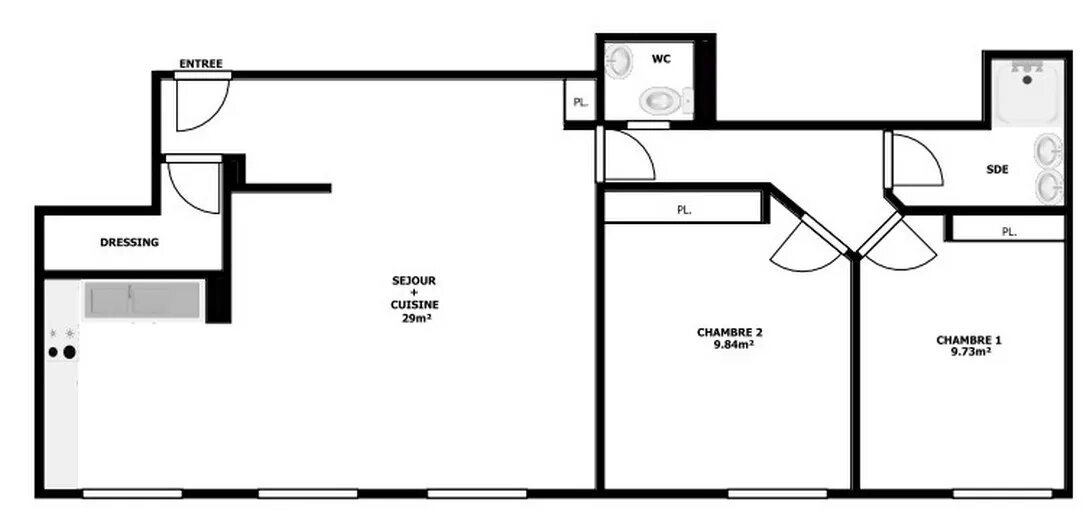Appartement à vendre, 65m², Clichy