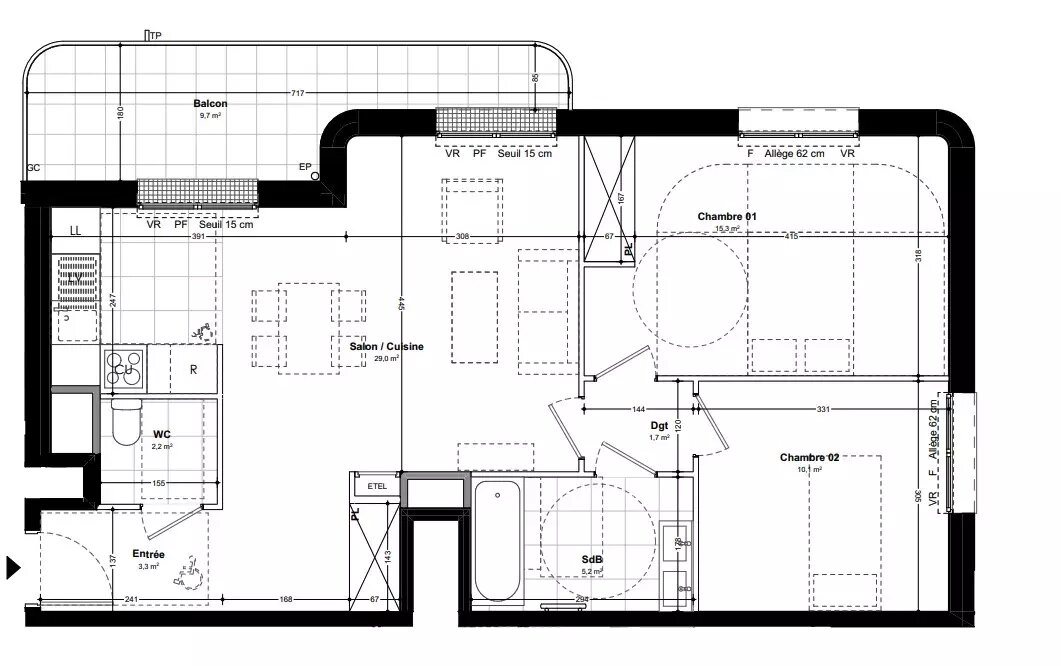 Appartement à vendre, 67m², Gennevilliers