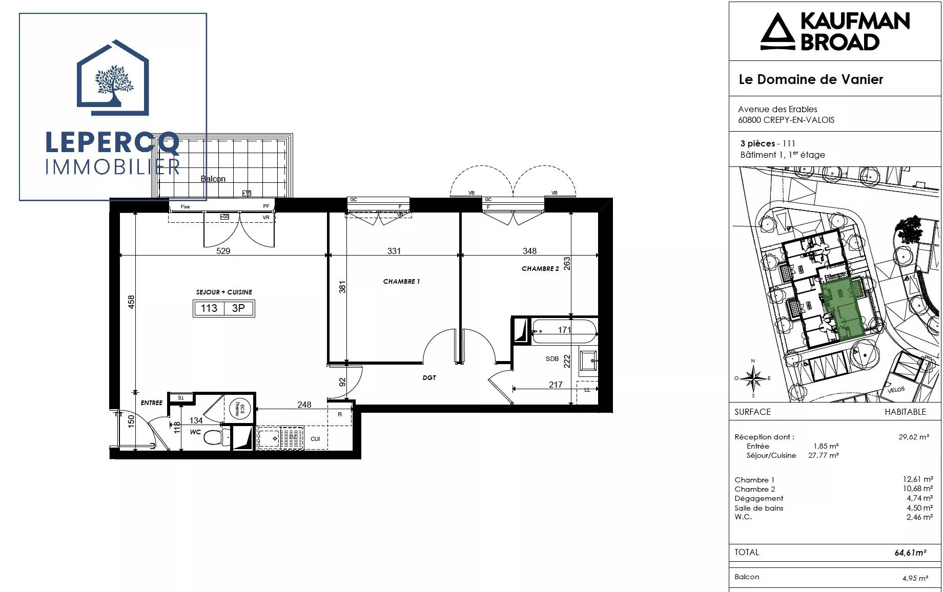 Appartement à vendre, 64m², Crépy-en-Valois