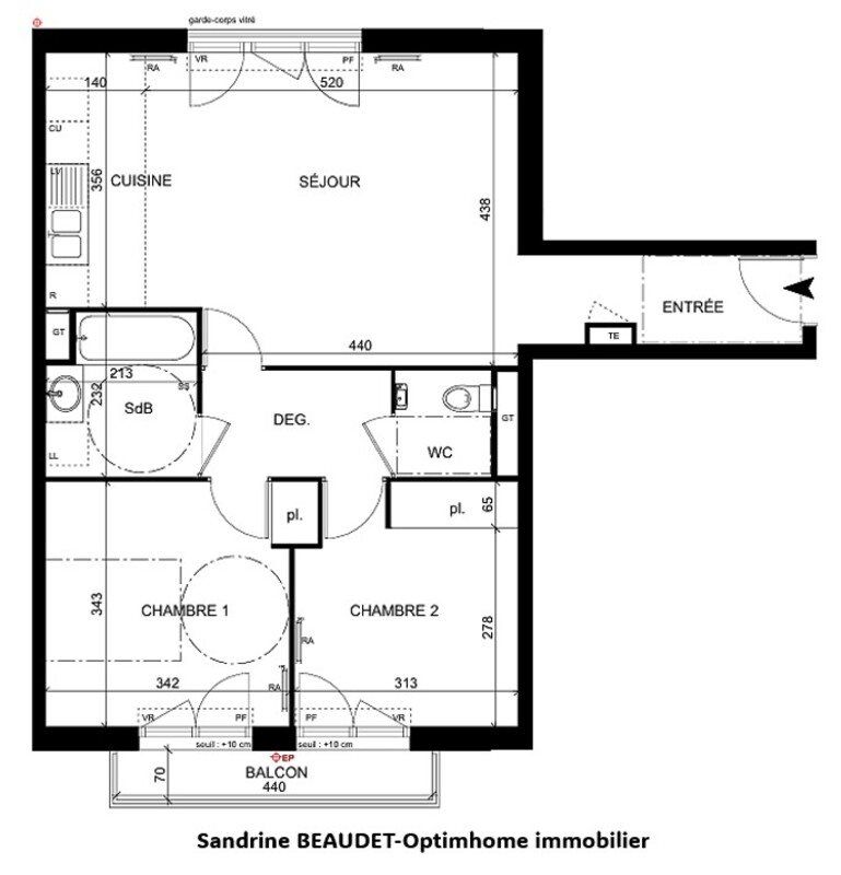 Appartement à vendre, 65m², Trappes