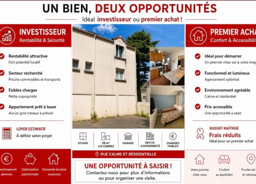 Appartement à vendre, 27m², Les Mureaux