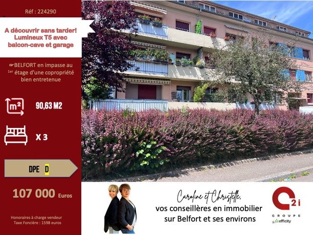 Appartement à vendre, 91m², Belfort