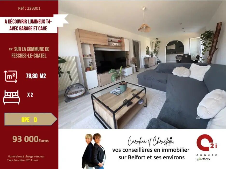 Appartement à vendre, 78m², Fesches-le-Châtel