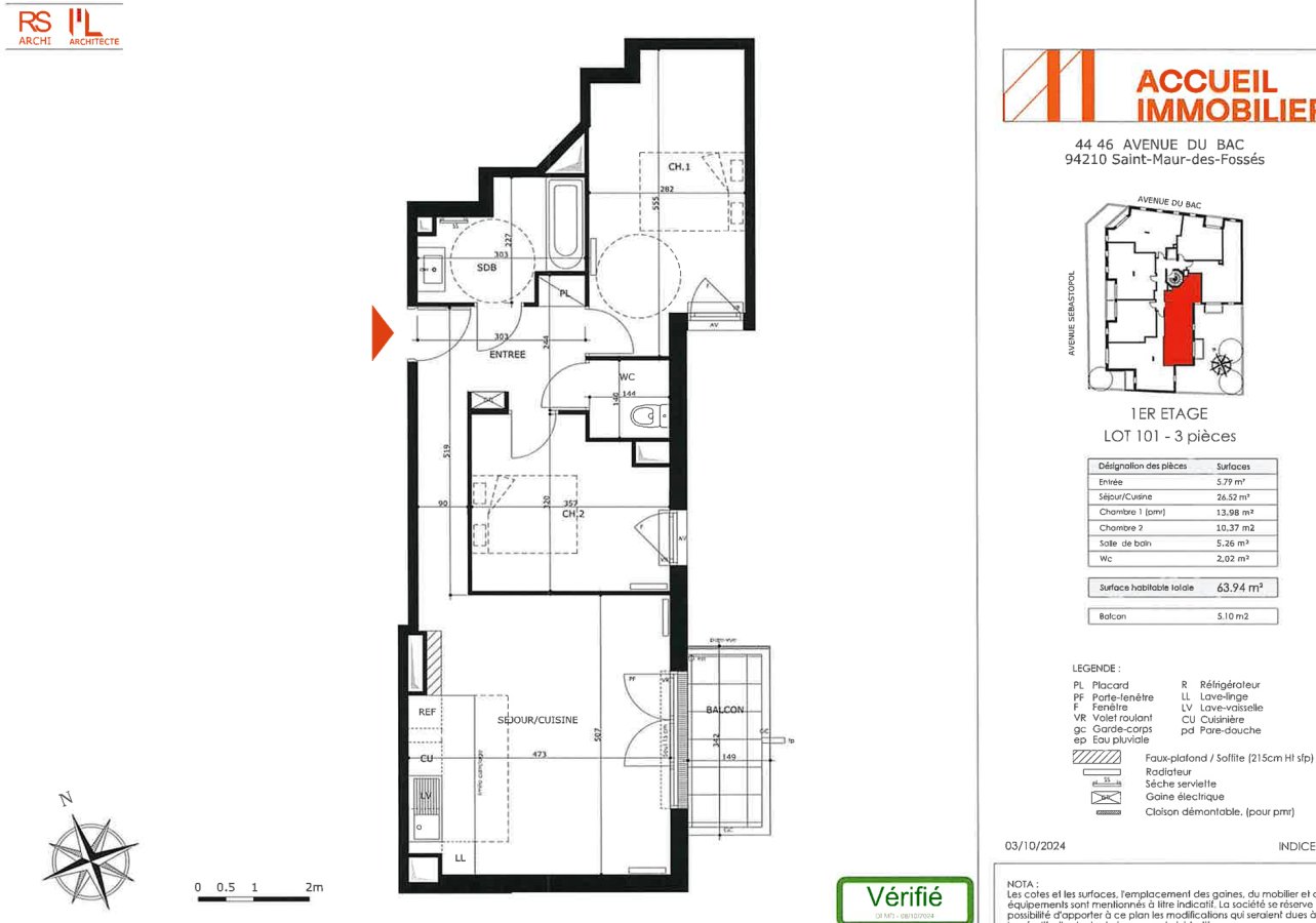Appartement à louer, 67m², Saint-Maur-des-Fossés