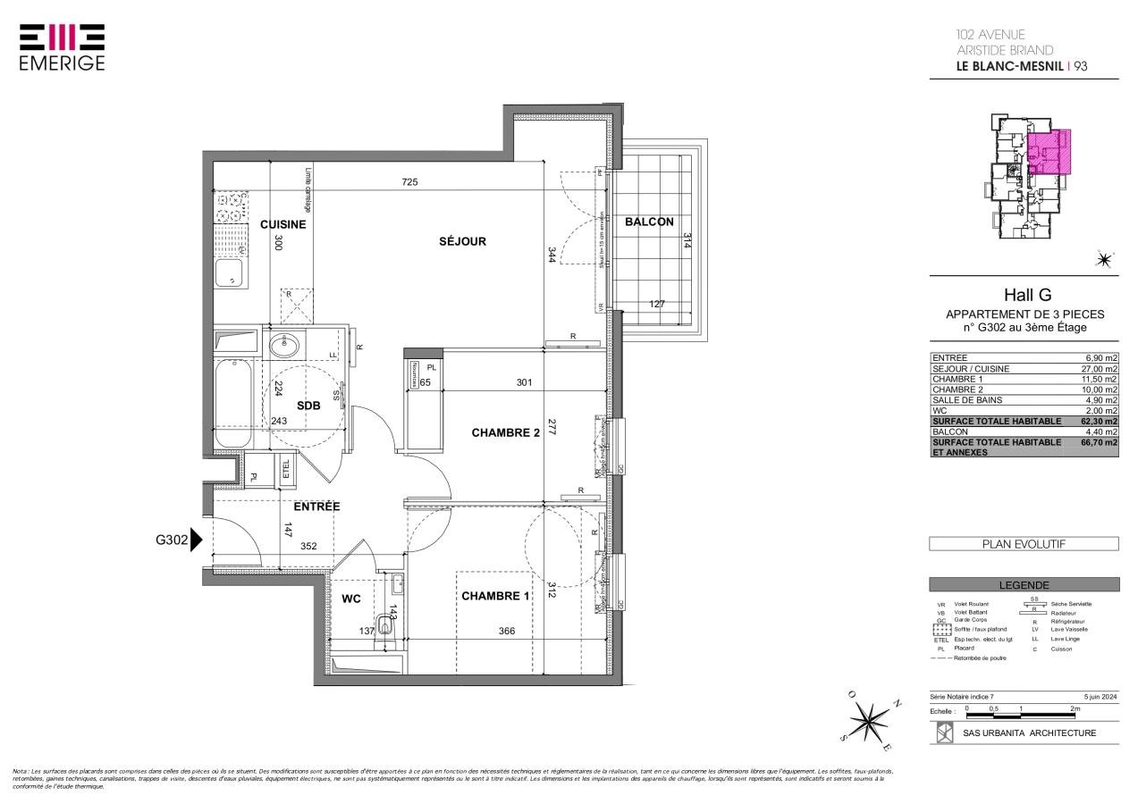 Maison à louer, 62m², Le Blanc-Mesnil