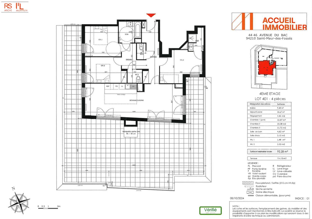 Appartement à louer, 92m², Saint-Maur-des-Fossés