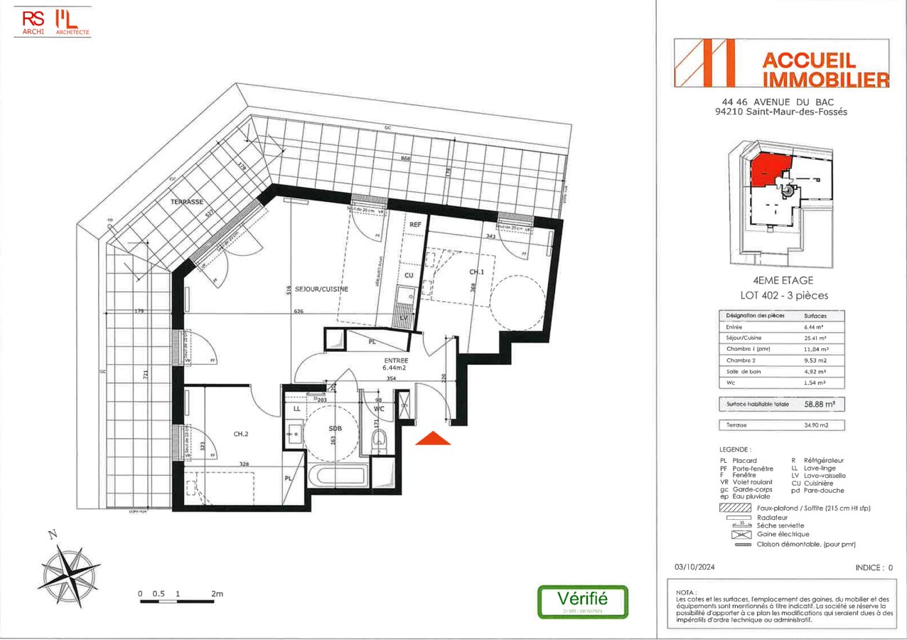 Appartement à louer, 59m², Saint-Maur-des-Fossés