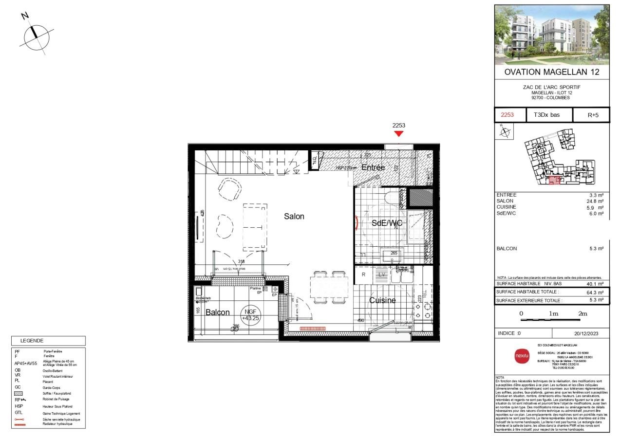 Appartement à louer, 66m², Colombes