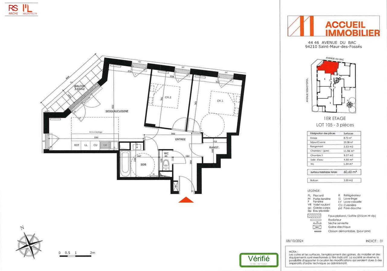 Appartement à louer, 61m², Saint-Maur-des-Fossés
