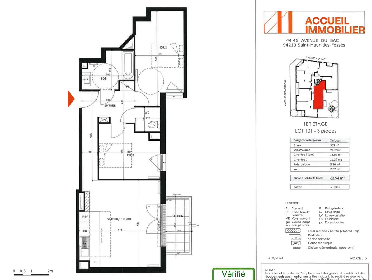 Appartement à louer, 64m², Saint-Maur-des-Fossés