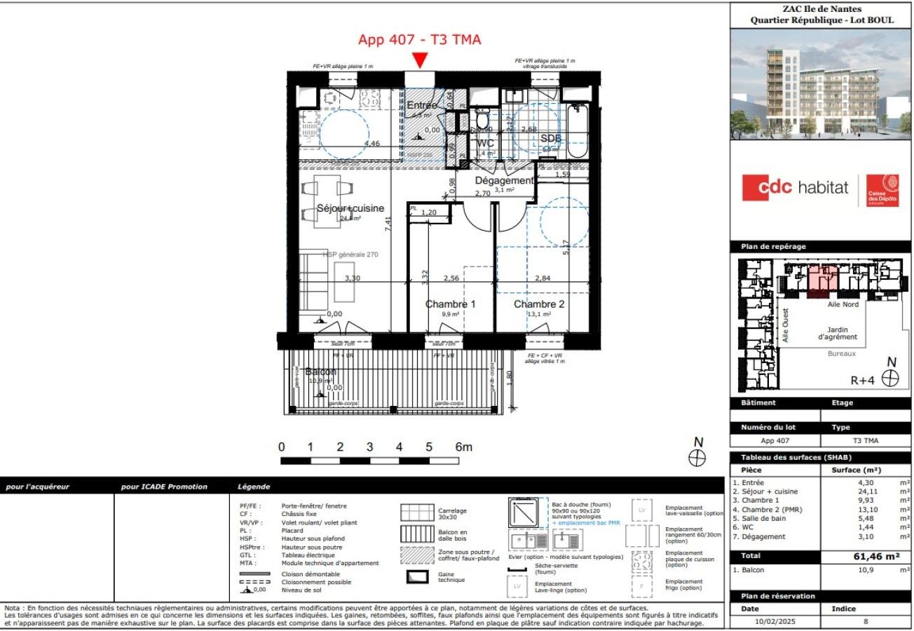 Appartement à louer, 61m², Nantes