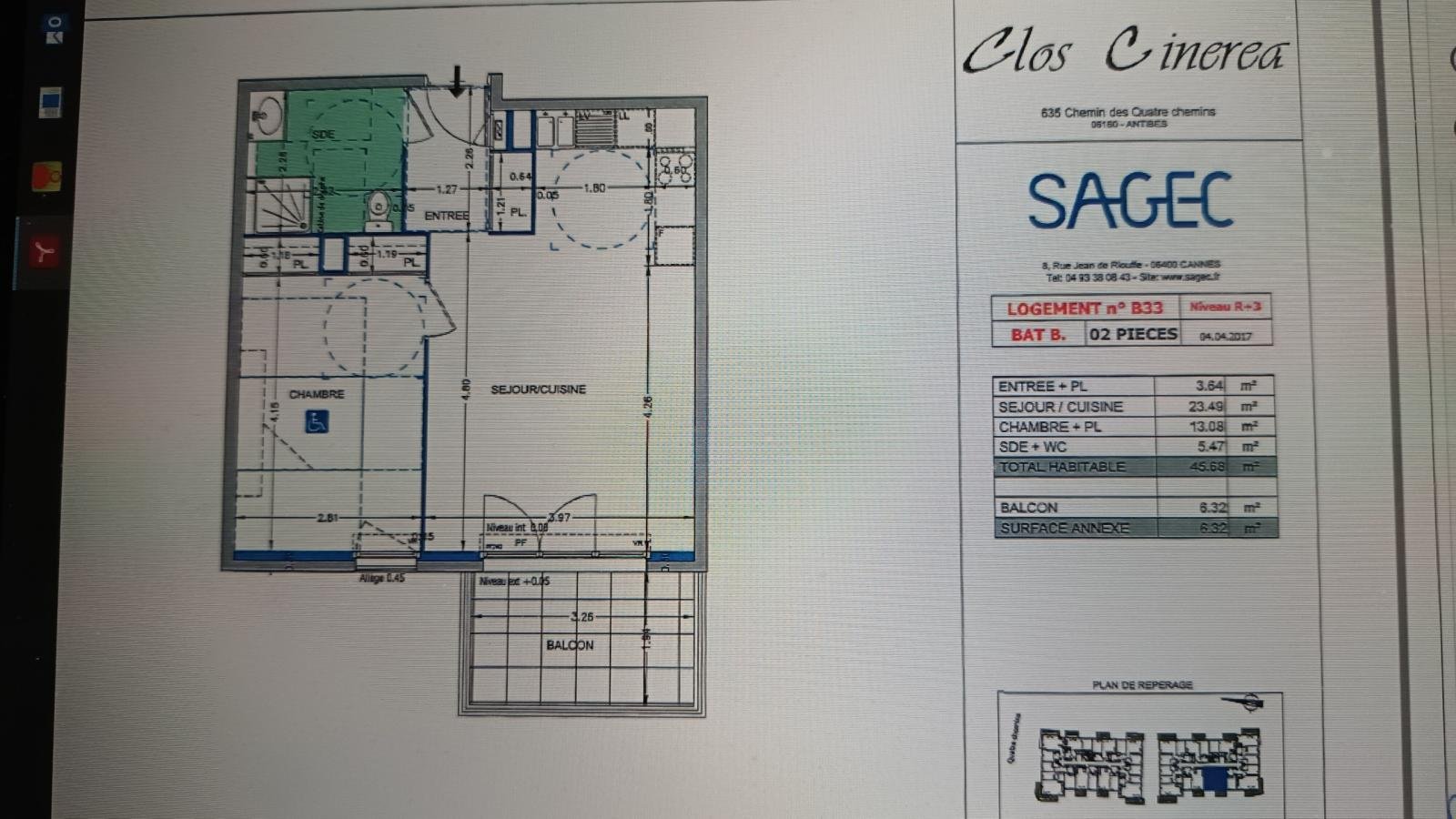 Appartement à louer, 46m², Antibes