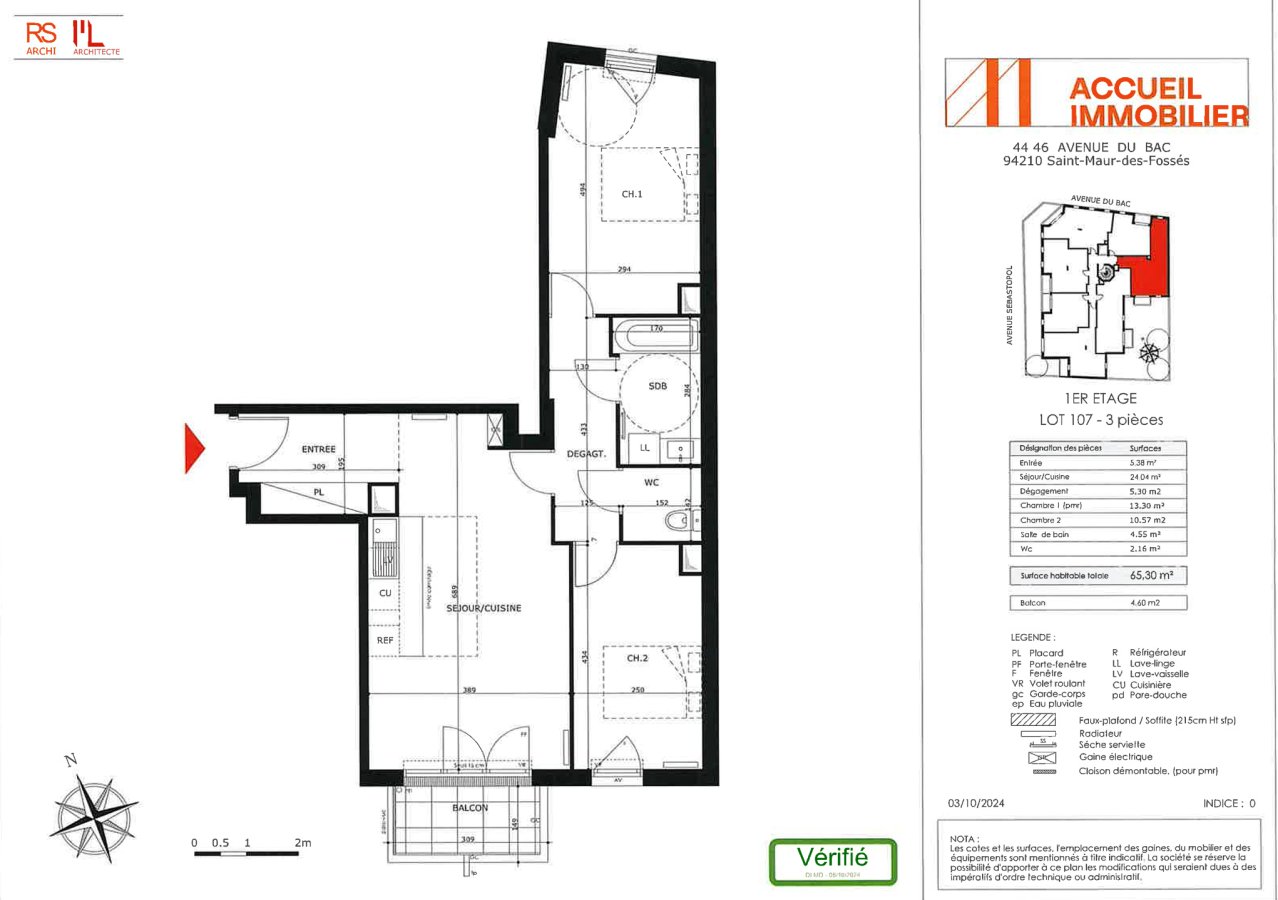 Appartement à louer, 65m², Saint-Maur-des-Fossés