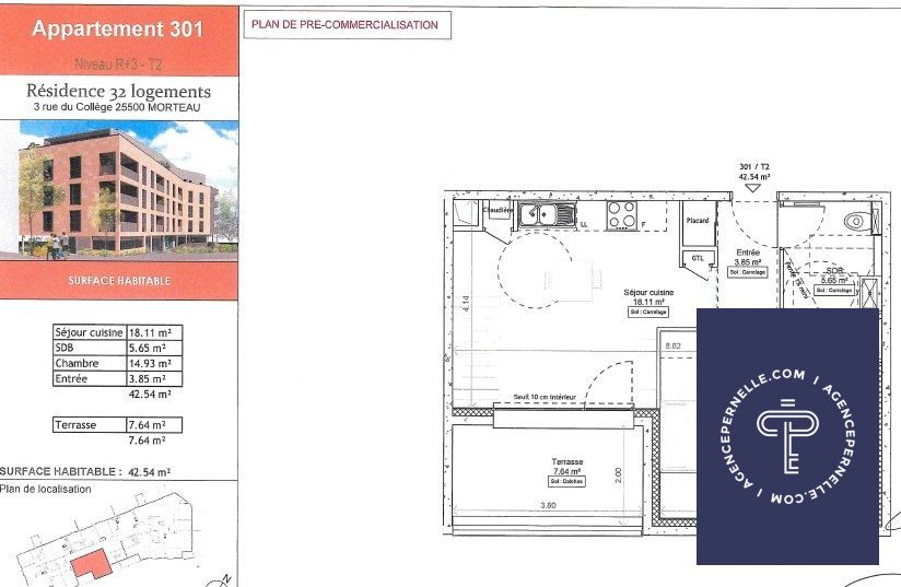 Appartement à vendre, 43m², Morteau