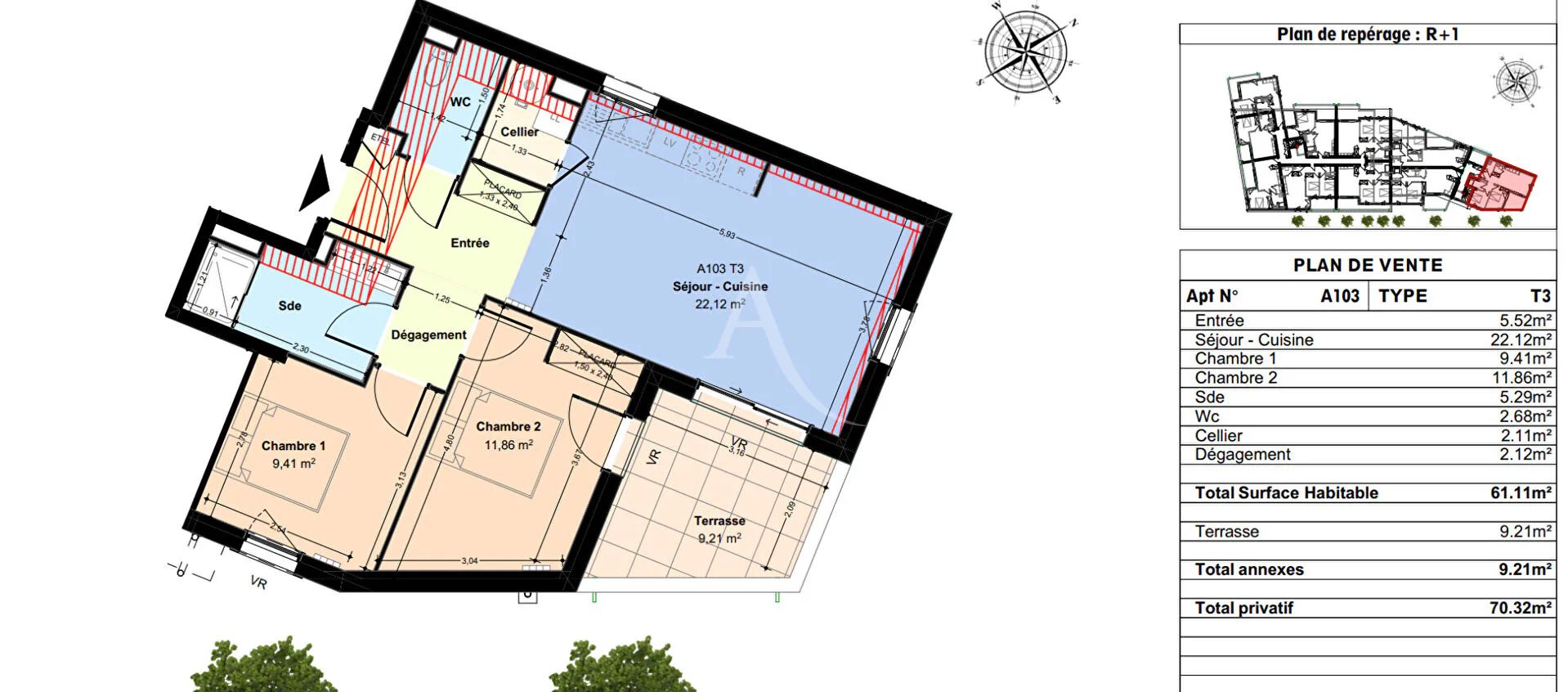 Appartement à vendre, 61m², Castelginest