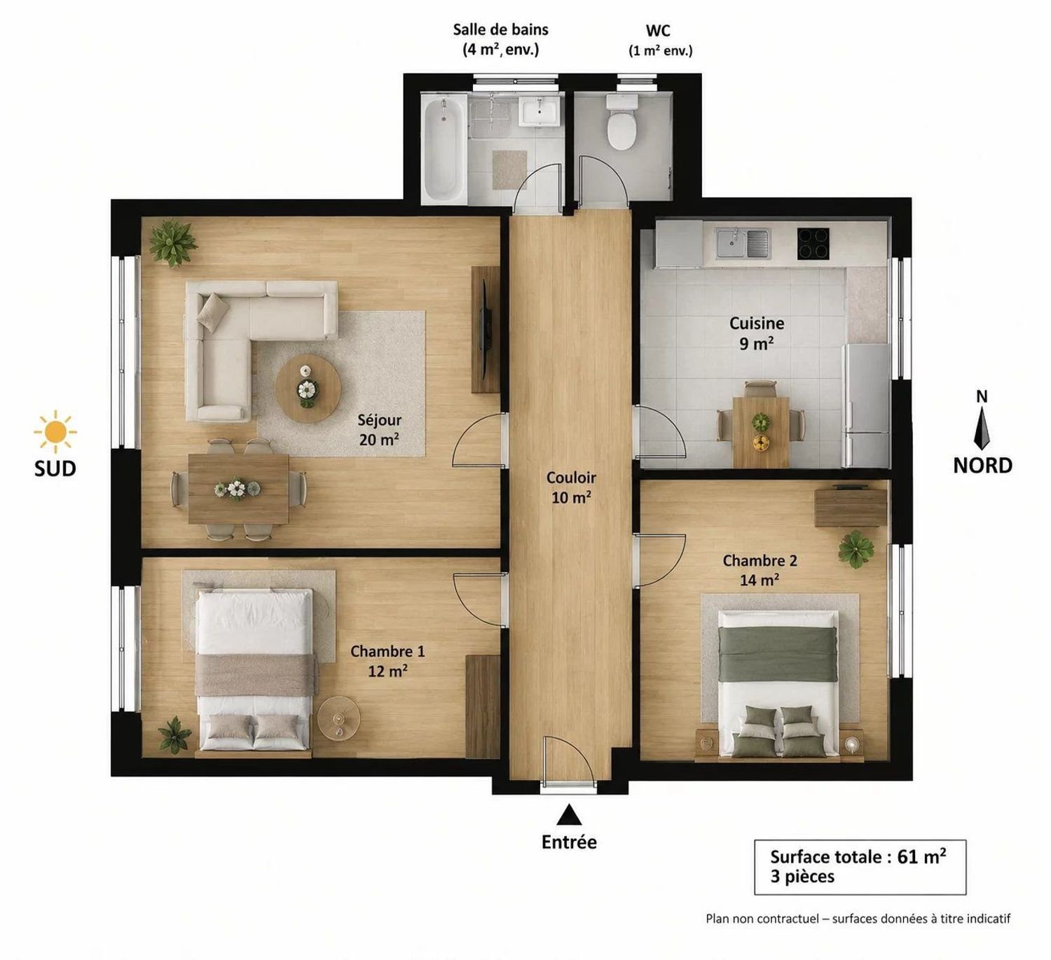 Appartement à vendre, 61m², Montreuil