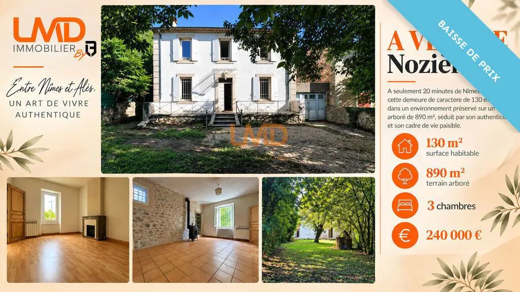 Maison à vendre, 130m², Boucoiran-et-Nozières