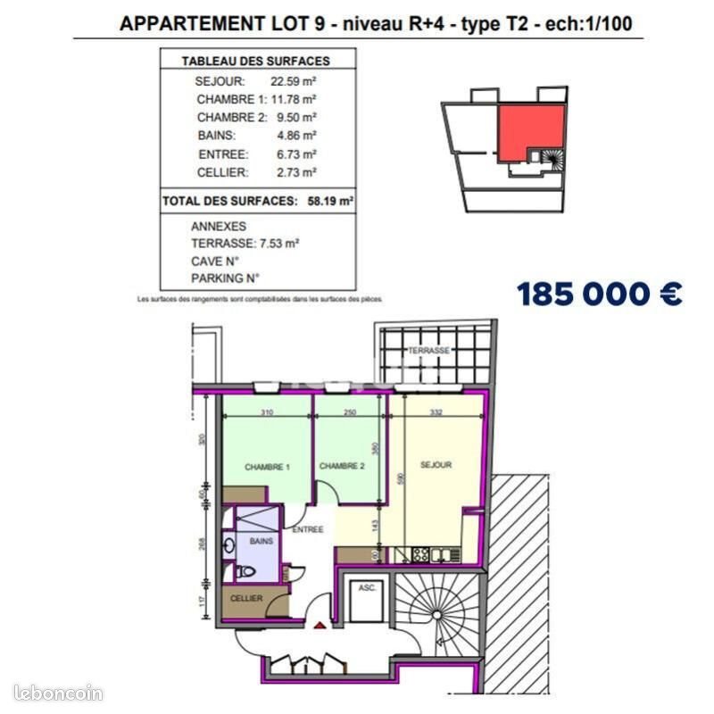 Appartement à vendre, 58m², Feurs