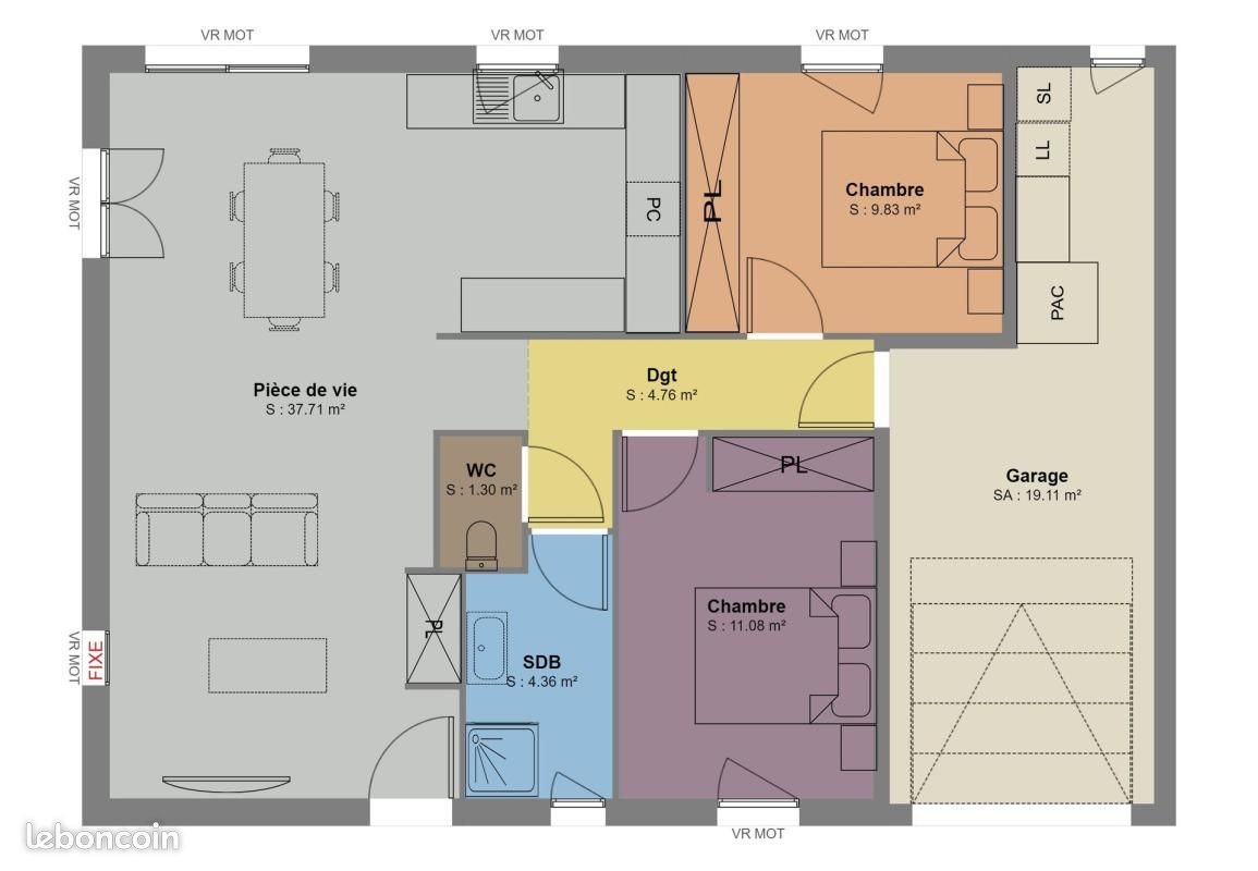 Maison à vendre, 69m², Coëx