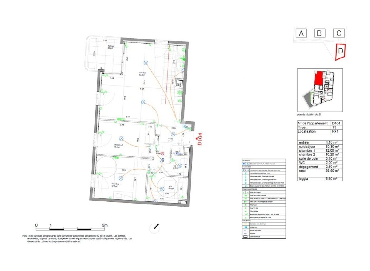 Appartement à louer, 67m², Chessy