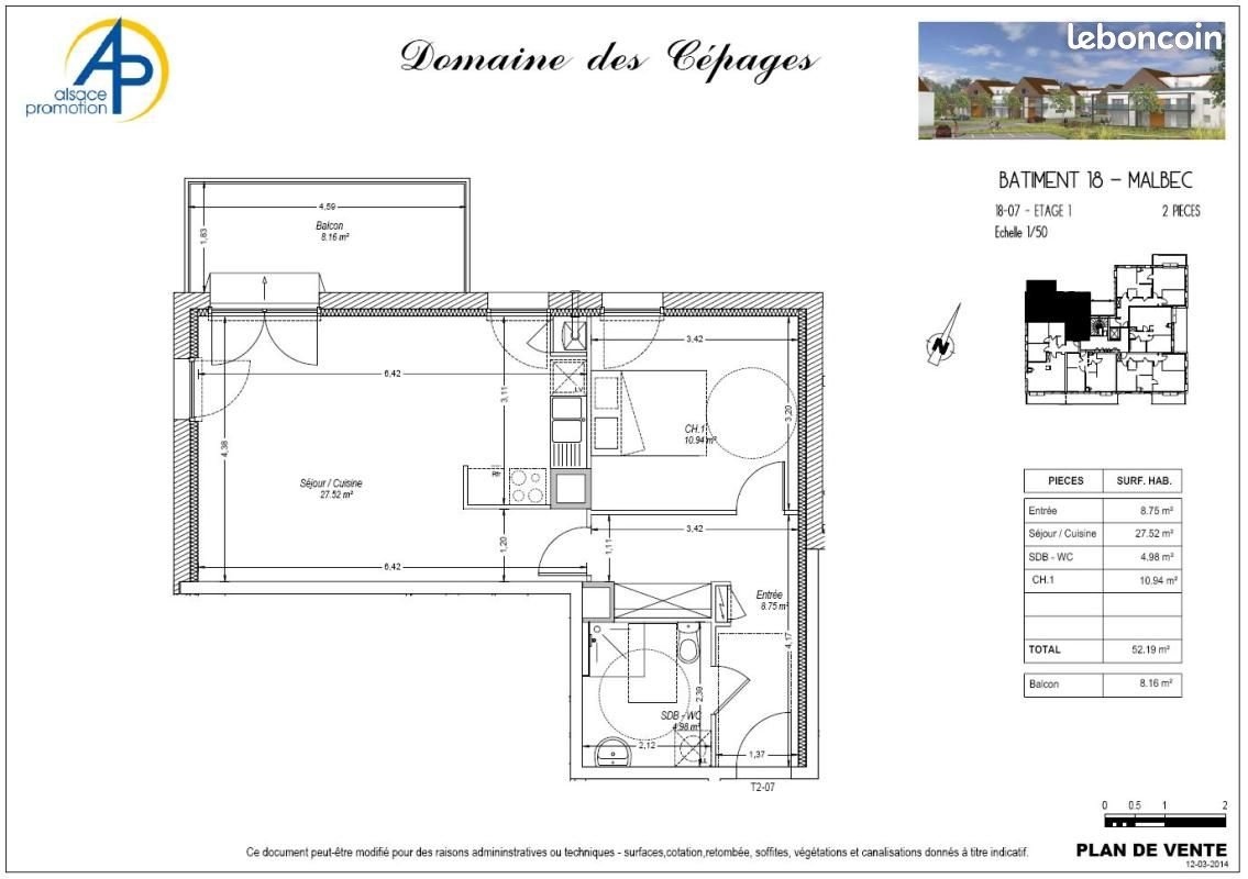 Appartement à vendre, 52m², Colmar