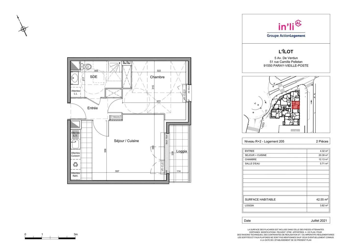 Appartement à louer, 42m², Paray-Vieille-Poste