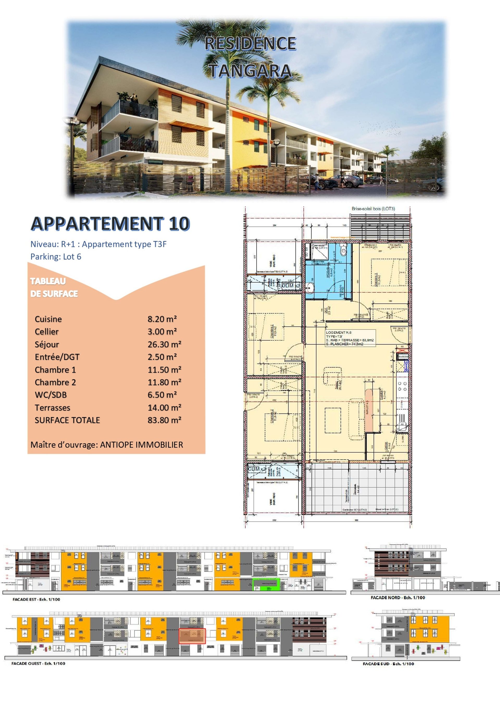 Appartement à louer, 70m², Cayenne