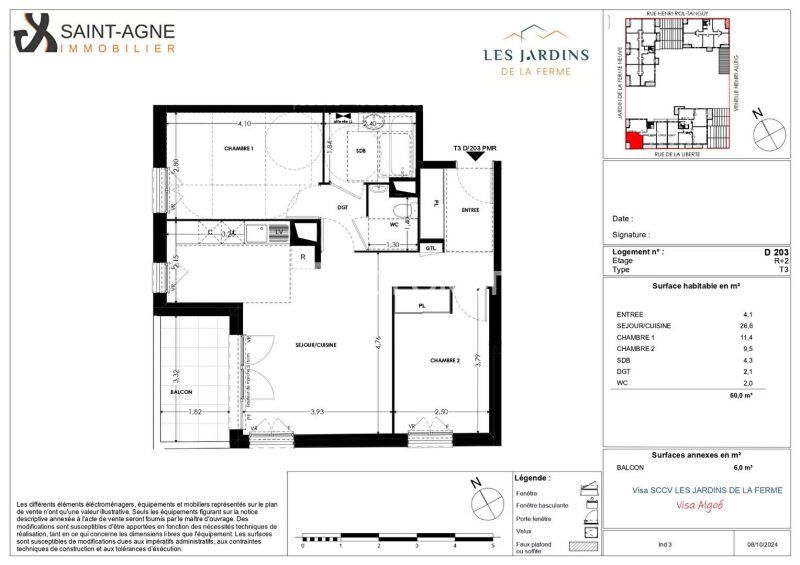 Appartement à louer, 60m², Grigny