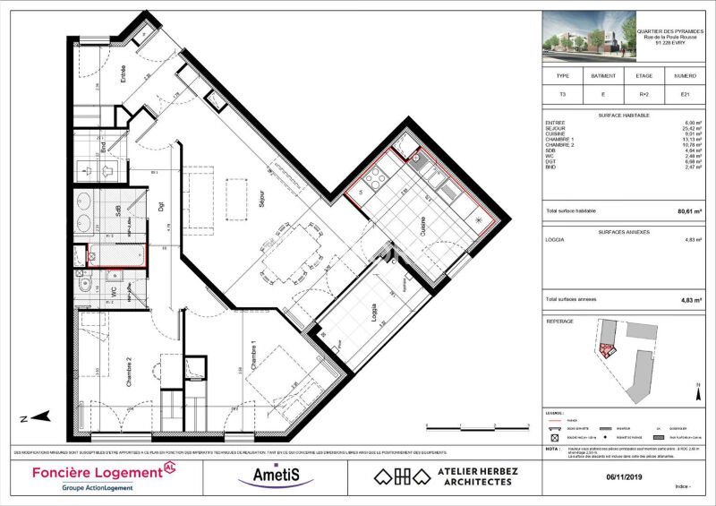 Appartement à louer, 80m², Evry