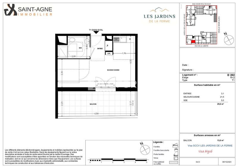 Appartement à louer, 29m², Grigny