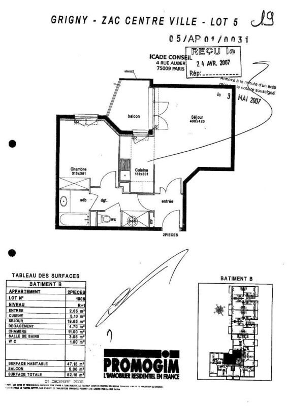 Appartement à louer, 47m², Grigny