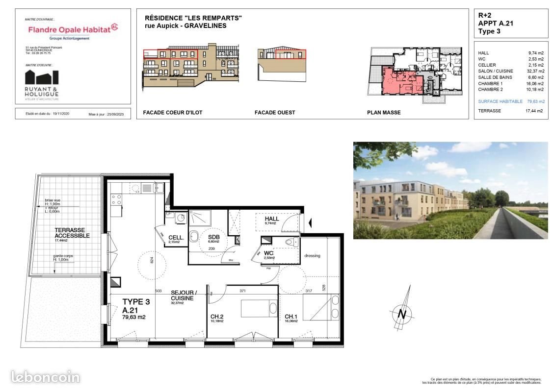 Appartement à louer, 79m², Gravelines