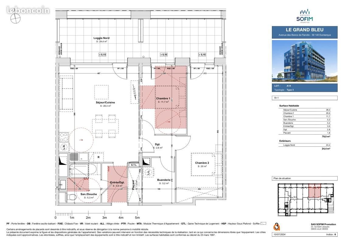 Appartement à louer, 79m², Dunkerque