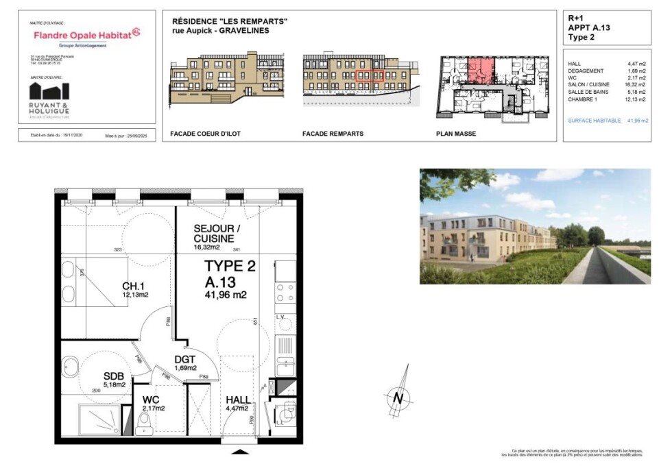 Appartement à louer, 42m², Gravelines