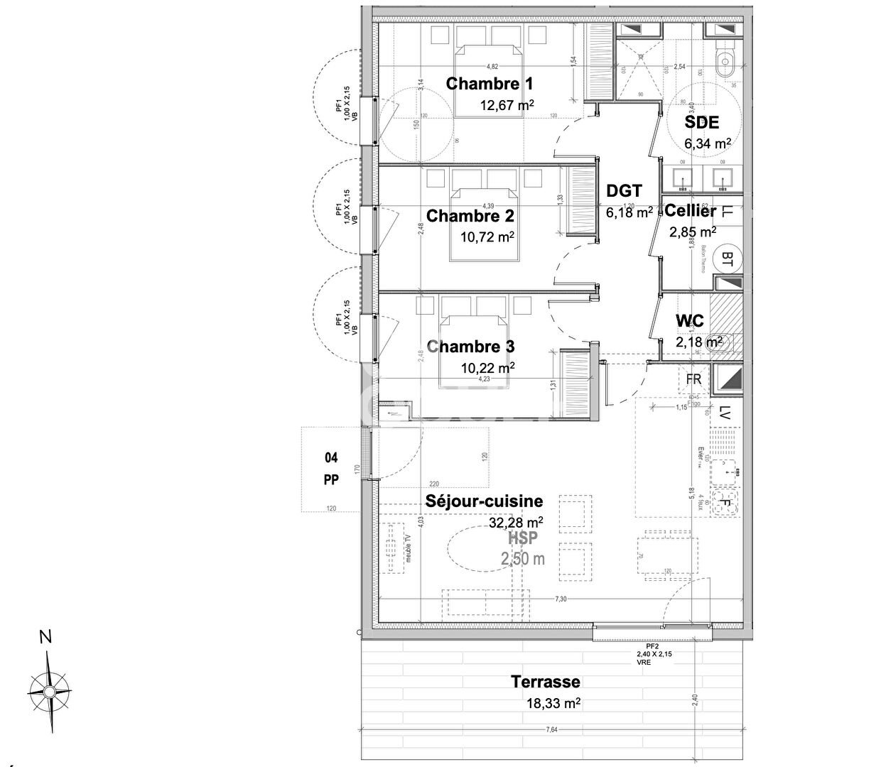 Appartement à vendre, 83m², Tosse