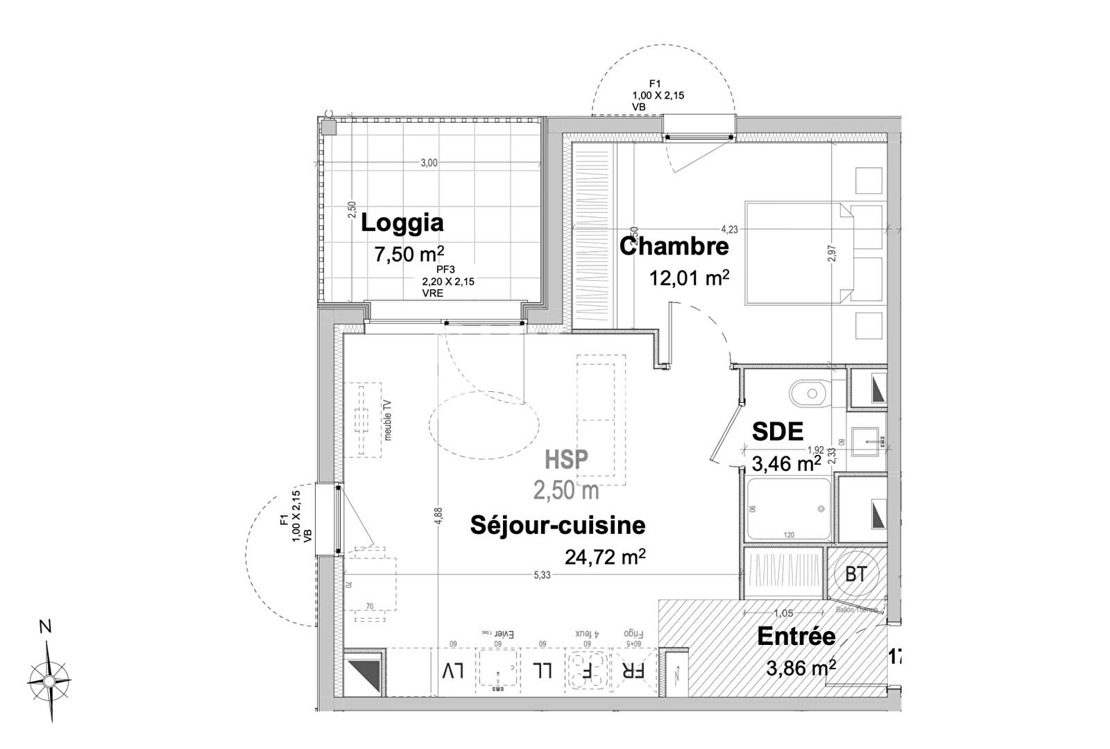 Appartement à vendre, 44m², Tosse