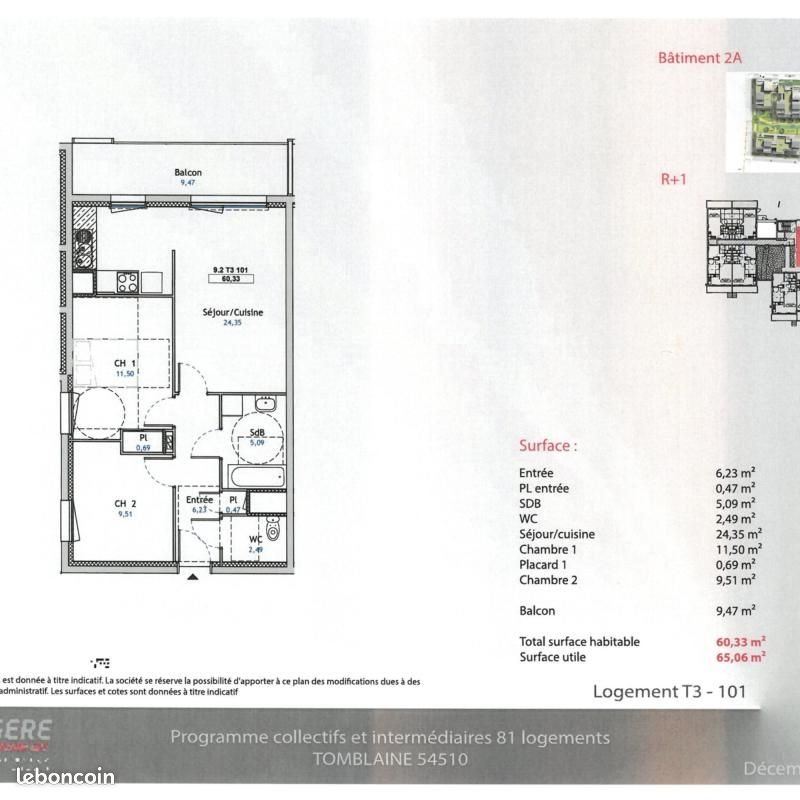 Appartement à louer, 60m², Art-sur-Meurthe