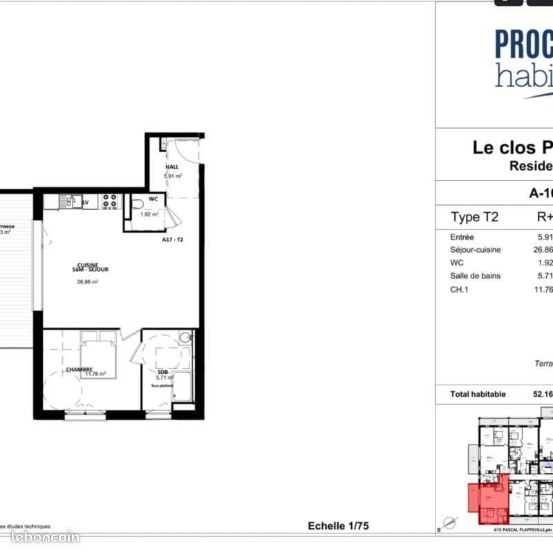 Appartement à louer, 52m², Plappeville