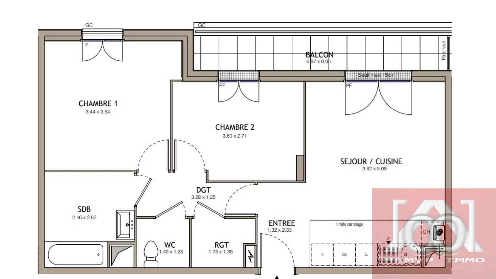 Appartement à vendre, 58m², Noiseau
