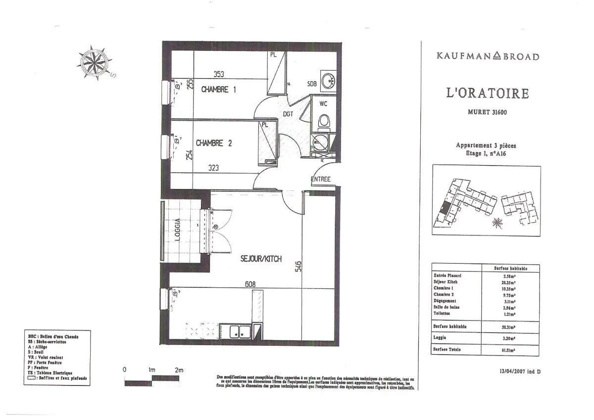 Appartement à louer, 58m², Muret