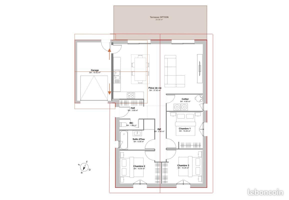 Maison à vendre, 90m², Saint-Vincent-de-Paul