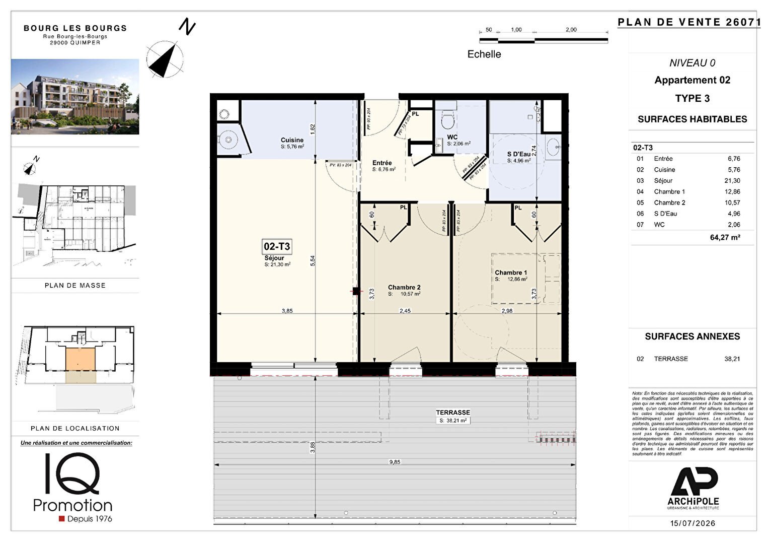 Appartement à vendre, 64m², Quimper