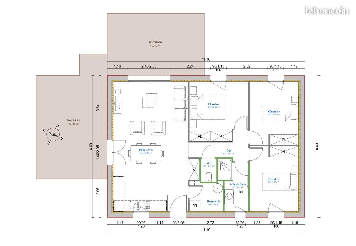 Maison à vendre, 73m², Falaise