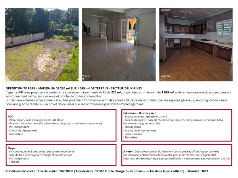 Maison à vendre, 220m², Sainte-Suzanne