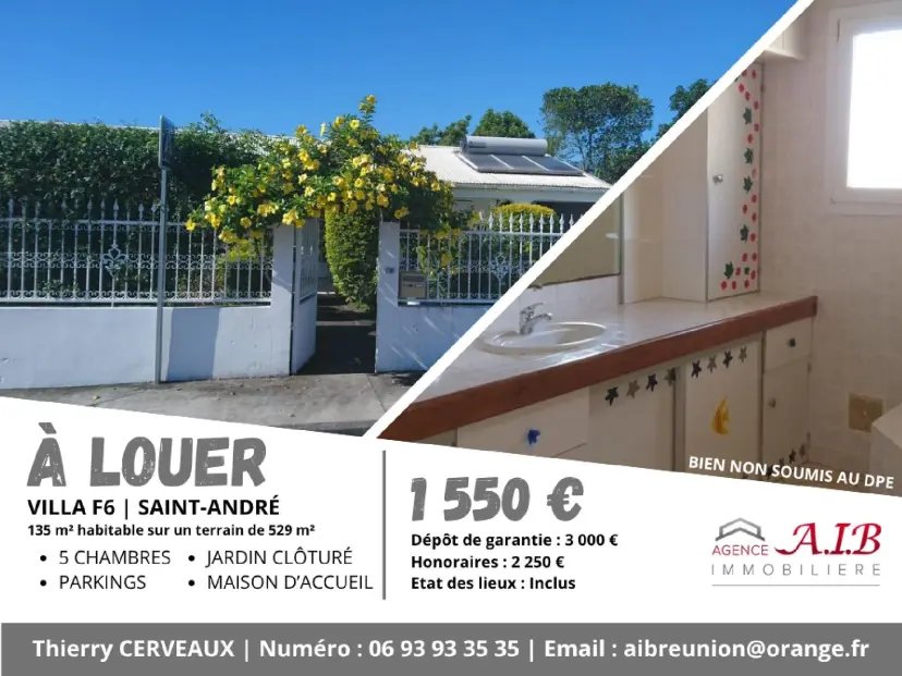 Maison à louer, 135m², Saint-André