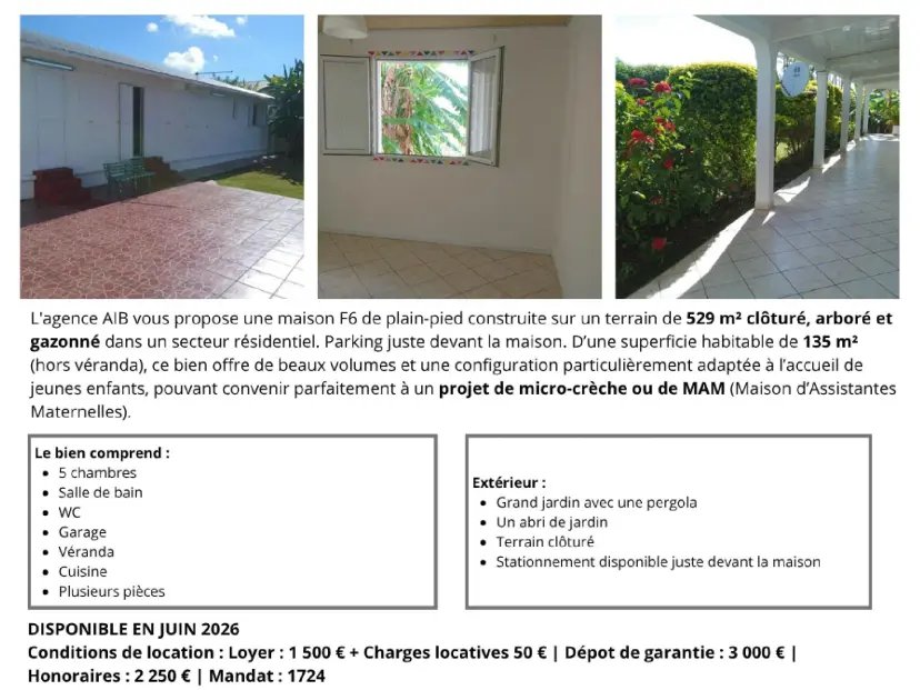 Maison à louer, 135m², Saint-André