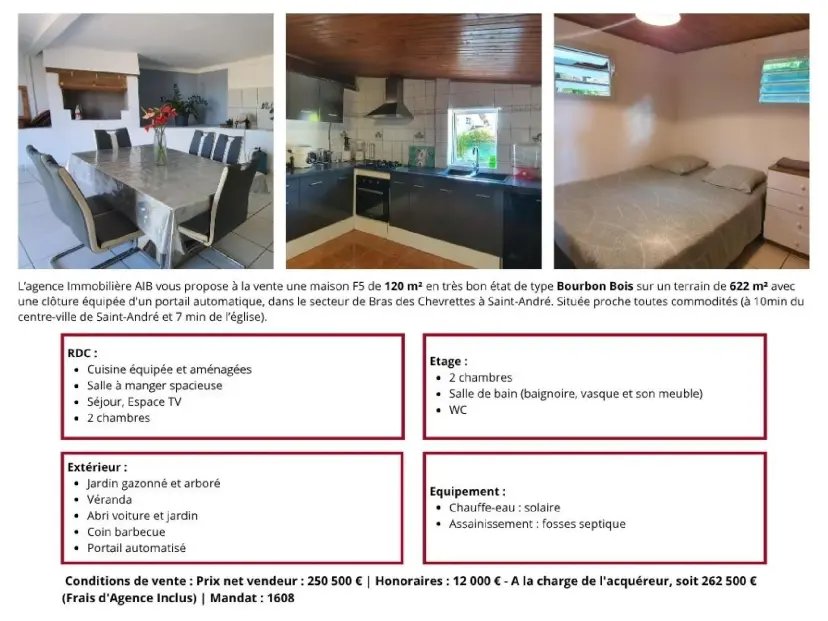 Maison à vendre, 4m², Saint-André