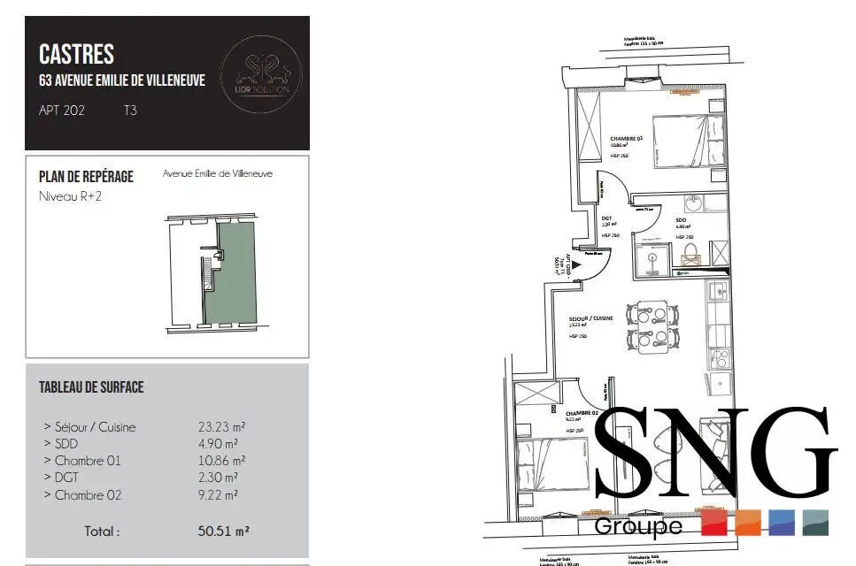 Appartement à louer, 50m², Castres