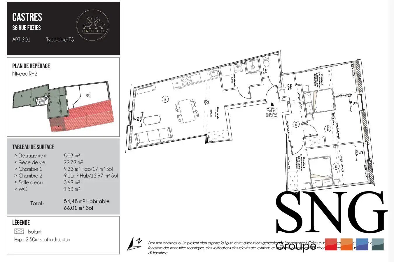 Appartement à louer, 54m², Castres
